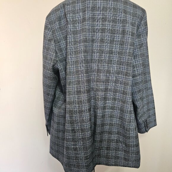 Grey/Blue plaid blazer - Picture 5 of 10